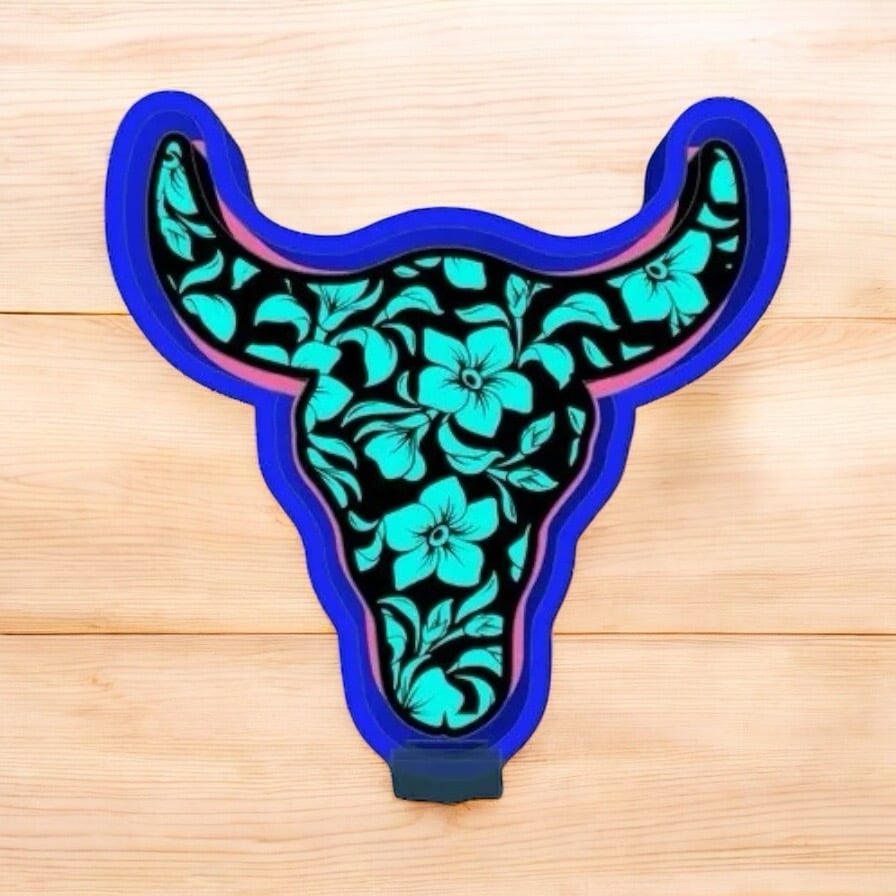 Bull Head With Flowers Mold
